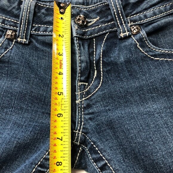 Miss Me Embellished Medium Wash Skinny Jeans Size 26 - Picture 8 of 9